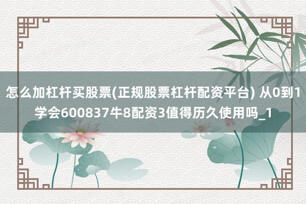 怎么加杠杆买股票(正规股票杠杆配资平台) 从0到1学会600837牛8配资3值得历久使用吗_1
